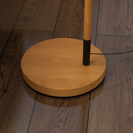 Modern Floor Lamp with 350° Rotating Lampshade and LED Bulb - Brown