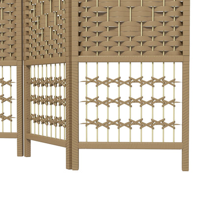 3 Panel Folding Room Divider, Privacy Screen, Paravent Partition Separator for Living Room, Bedroom, Natural Wood