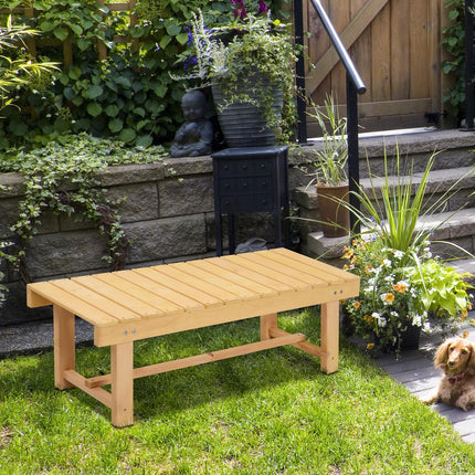 2 Seater Fir Wood Garden Bench with Natural Finish - Outdoor Indoor