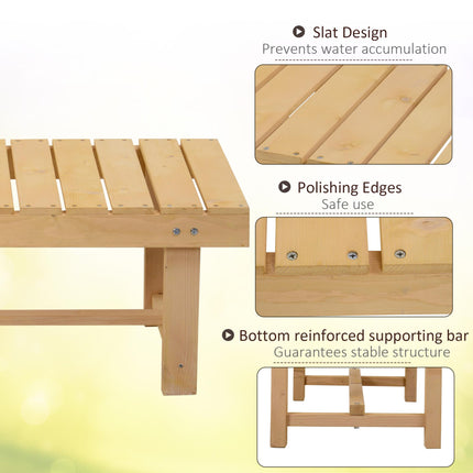 2 Seater Fir Wood Garden Bench with Natural Finish - Outdoor Indoor