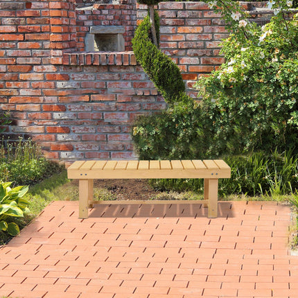2 Seater Fir Wood Garden Bench with Natural Finish - Outdoor Indoor