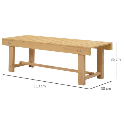 5 Piece 2 Seater Outdoor Wooden Bench Set - Natural Fir Wood Finish