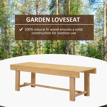 5 Piece 2 Seater Outdoor Wooden Bench Set - Natural Fir Wood Finish