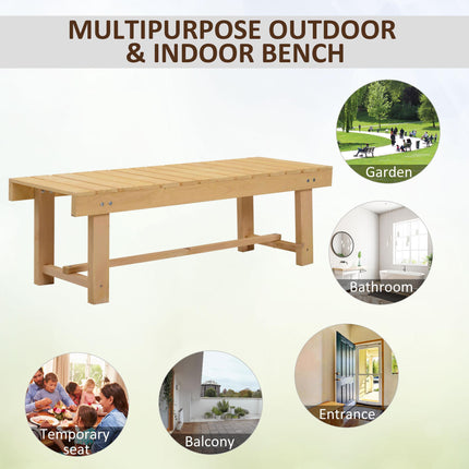 5 Piece 2 Seater Outdoor Wooden Bench Set - Natural Fir Wood Finish