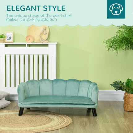 Medium Large Dog Sofa with Legs and Cushion - Green