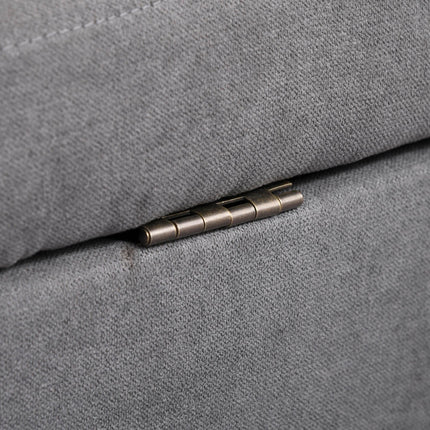 Modern 2 Seater Loveseat Sofa with Hidden Storage and Tufted Cotton Upholstery - Grey