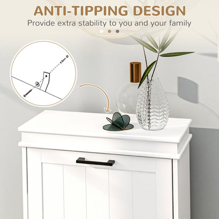 Two-Drawer Minimalistic Shoe Storage Cabinet for 10 Pairs - White