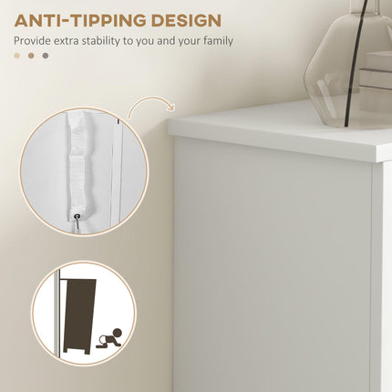 Modern Shoe Cabinet with 2 Flip Drawers and Adjustable Shelves, Narrow Shoe Storage Cabinet with Open Compartment, Holds 10 Pairs for Entryway, Hallway, White