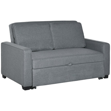 Double Click Clack Sofa Bed with Adjustable Backrest and Pull Out Bed - Grey