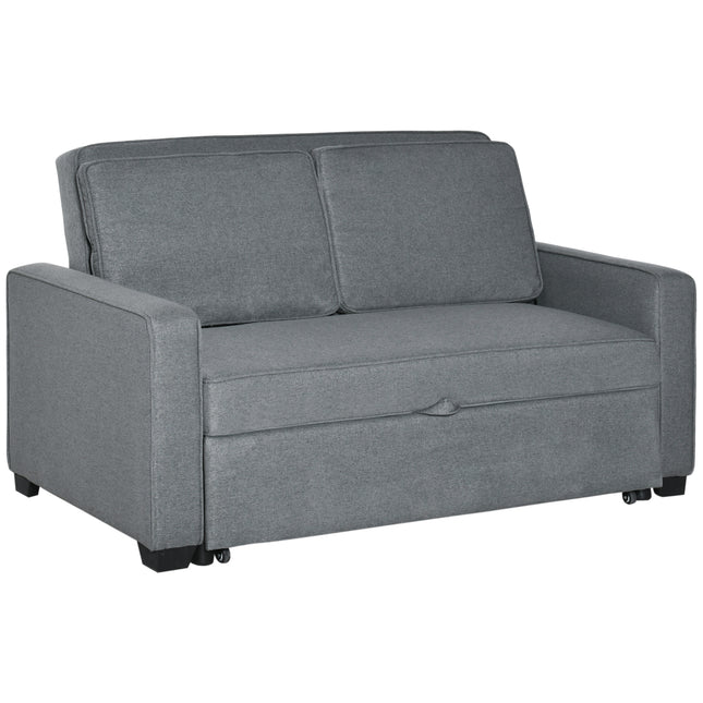 Double Click Clack Sofa Bed with Adjustable Backrest and Pull Out Bed - Grey