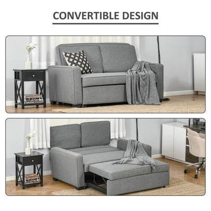 Double Click Clack Sofa Bed with Adjustable Backrest and Pull Out Bed - Grey