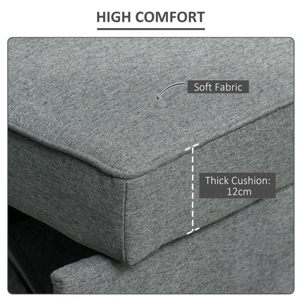 Double Click Clack Sofa Bed with Adjustable Backrest and Pull Out Bed - Grey