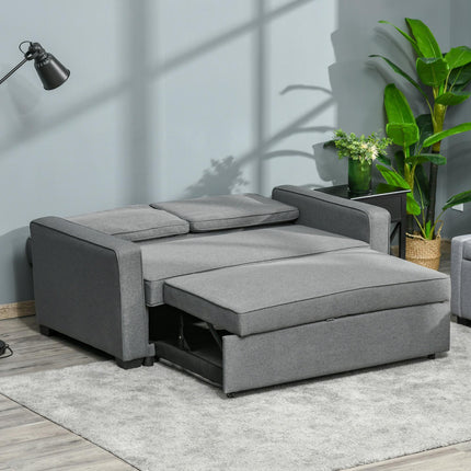 Double Click Clack Sofa Bed with Adjustable Backrest and Pull Out Bed - Grey