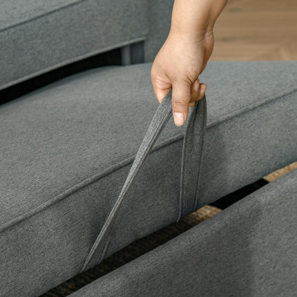 Double Click Clack Sofa Bed with Adjustable Backrest and Pull Out Bed - Grey