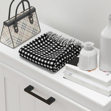 Three-Drawer Minimalistic Shoe Storage Cabinet for 15 Pairs - White
