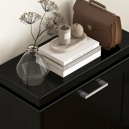 Three-Drawer Minimalistic Shoe Cabinet - Black