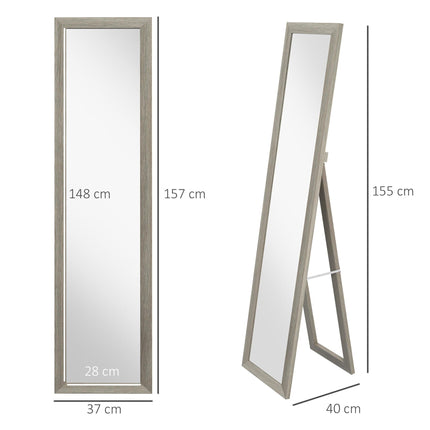 Rustic Full Length Hanging & Freestanding Floor Mirror 155 cm - Grey