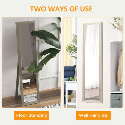 Rustic Full Length Hanging & Freestanding Floor Mirror 155 cm - Grey