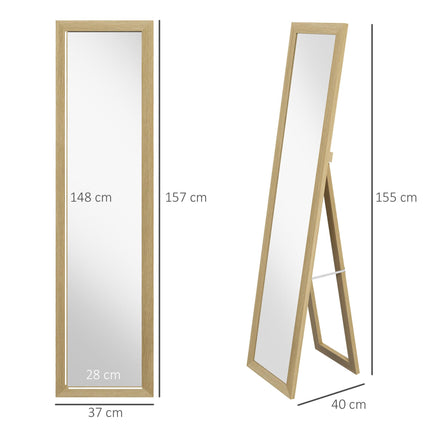 Rustic Full Length Hanging & Freestanding Floor Mirror 155 cm - Natural