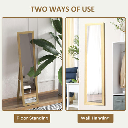 Rustic Full Length Hanging & Freestanding Floor Mirror 155 cm - Natural