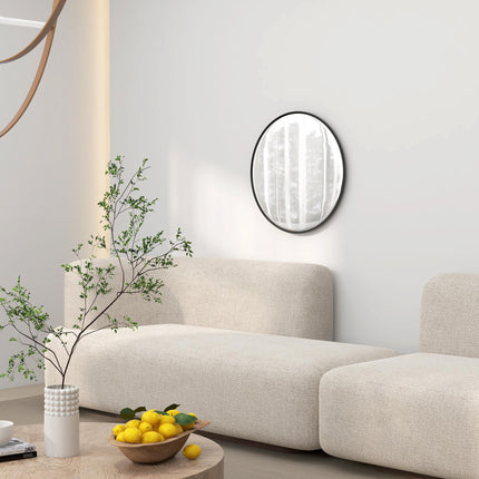 Modern Round Wall Mirror for Home Decor 61cm - Black