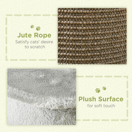 58cm Corner Cat Scratching Post with Sisal Rope and Play Balls, Plush Covered, Stable Base - Grey