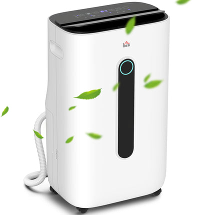 6500mL Portable Dehumidifier with Air Purifier and 24H Timer for 20-40m² - White