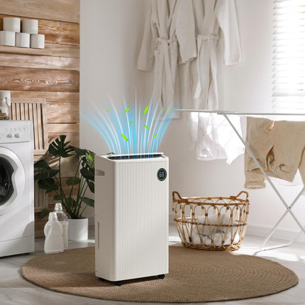 5500mL Portable Dehumidifier with Air Purifier and Timer - White
