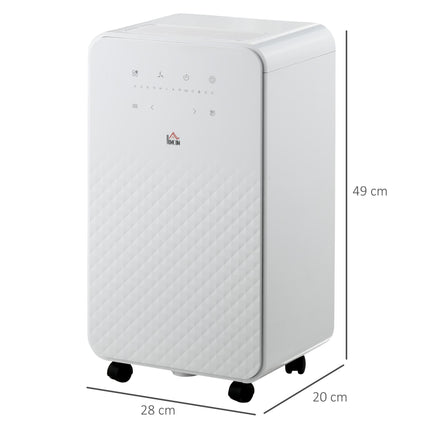 2000mL Portable Dehumidifier with Air Purifier and Timer for 12-25m² - White