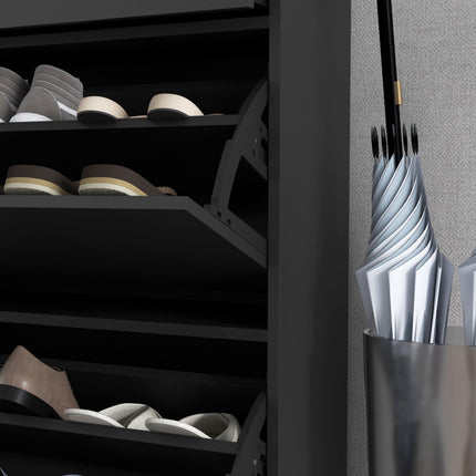 Slim Three Drawer Shoe Storage Cabinet for 12 Pairs - Black