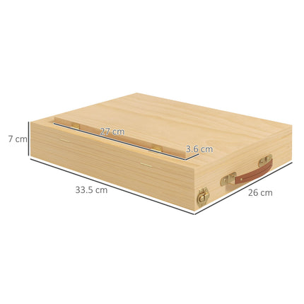 Adjustable Beechwood Wooden Table Easel Box with Storage Drawer - Natural Wood Finish