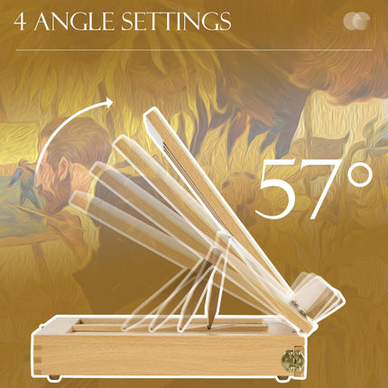 Adjustable Beechwood Wooden Table Easel Box with Storage Drawer - Natural Wood Finish