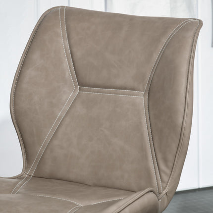Set of 4 Racing-Style PU Leather Dining Chairs with Steel Legs and Ergonomic Back Padding - Brown