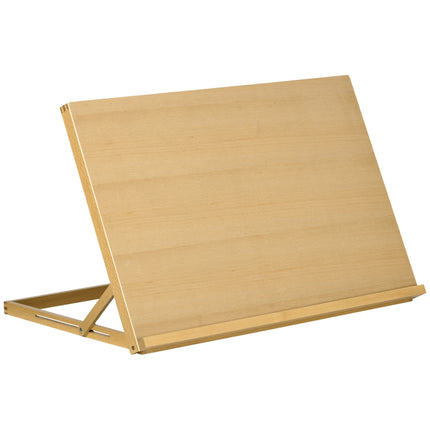 Adjustable A3 Desktop Table Easel Craft Workstation, Portable Folding Beechwood - Natural Wood Finish