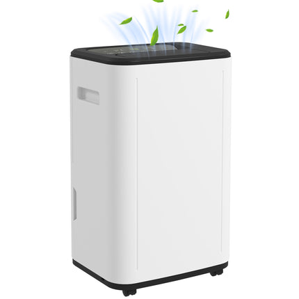 6000mL Portable Dehumidifier 20L/Day with 24H Timer & 3 Modes for Home Laundry Basement - White/Black