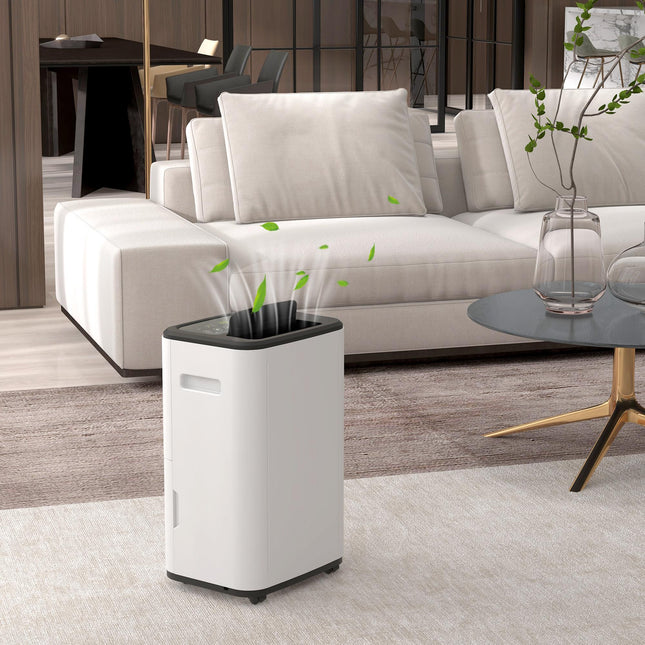 6000mL Portable Dehumidifier 20L/Day with 24H Timer & 3 Modes for Home Laundry Basement - White/Black