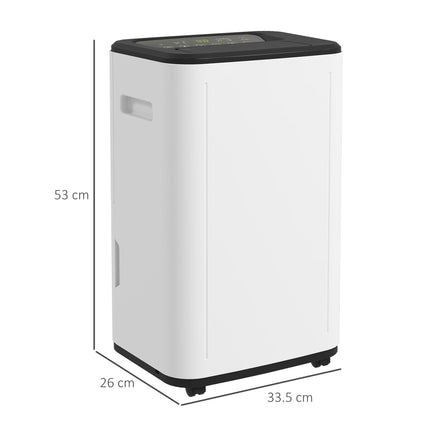 6000mL Portable Dehumidifier 20L/Day with 24H Timer & 3 Modes for Home Laundry Basement - White/Black