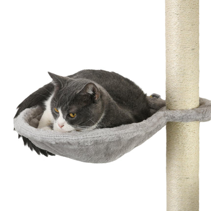 Four-Piece Indoor Cat Wall Furniture Set with Hammock, Ladder, Platforms, Steps - Grey