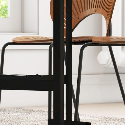 120cm Drop Leaf Folding Dining Table with Metal Frame and Wheels - Grey