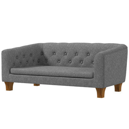 Elevated Dog Sofa Bed for Small & Medium Dogs with Removable Cushion and Anti-Slip Pads - Grey