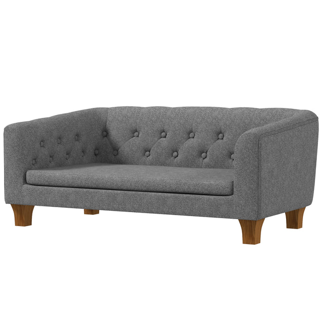 Elevated Dog Sofa Bed for Small & Medium Dogs with Removable Cushion and Anti-Slip Pads - Grey