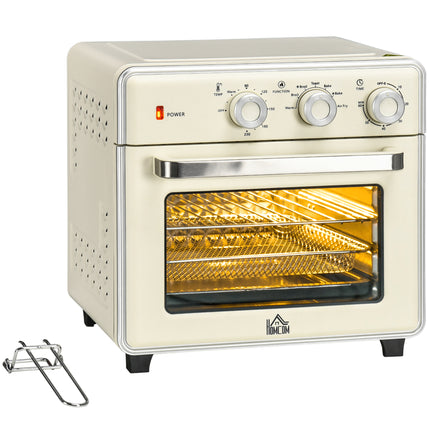 7-in-1 20L Convection Toaster Oven with Air Fryer - Cream White