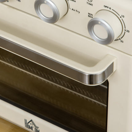 7-in-1 20L Convection Toaster Oven with Air Fryer - Cream White
