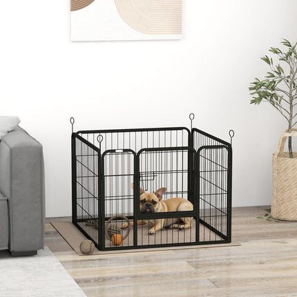 Heavy Duty Foldable 4-Panel Dog Playpen 82x82x60 cm - Grey