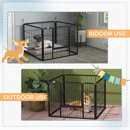 Heavy Duty Foldable 4-Panel Dog Playpen 82x82x60 cm - Grey