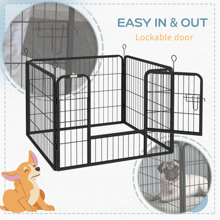 Heavy Duty Foldable 4-Panel Dog Playpen 82x82x60 cm - Grey