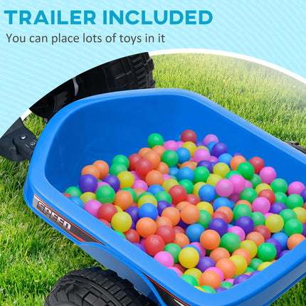 6V Toddler Quad Bike with Back Trailer and Wear-Resistant Wheels - Blue