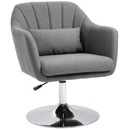 Retro Swivel Accent Chair with Adjustable Height and Lumbar Support - Dark Grey