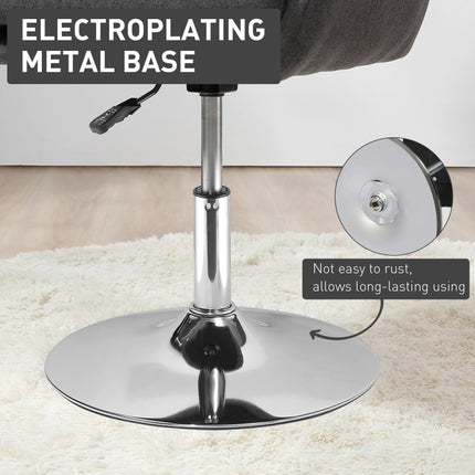 Retro Swivel Accent Chair with Adjustable Height and Lumbar Support - Dark Grey