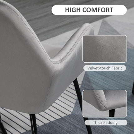 Modern Upholstered Accent Chair with Metal Base for Living Room - Grey